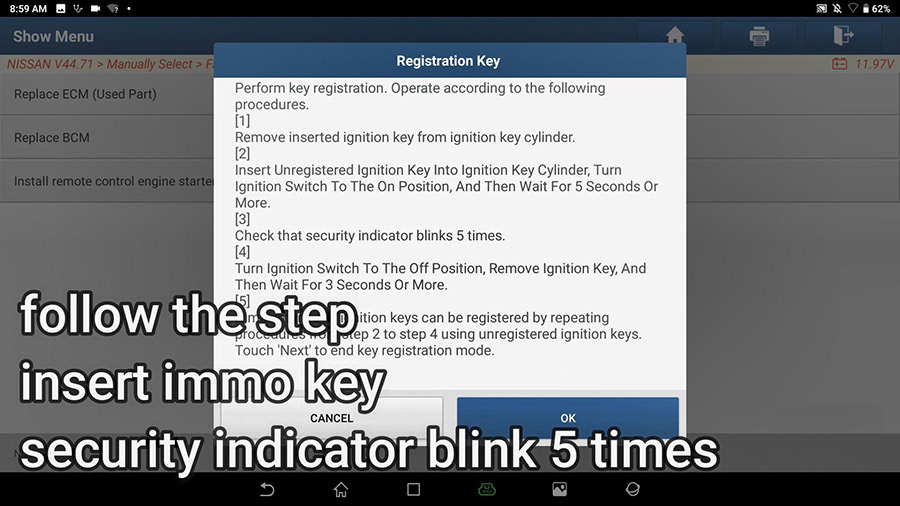 How-to-Register-Nissan-IMMO-Key-via-Launch-X431-after-Replacing-BCM-9